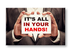 Art deko slika na platnu s motivom Its all in your hands, motivacioni citat u bijelo-crvenih nijansama, pogodan za kancelarije | Motivacioni slika za zid Its all in your hands_001 – glavna
