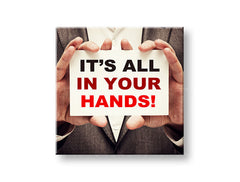 Art deko slika na platnu s motivom Its all in your hands, motivacioni citat u crveno-crnih nijansama | Motivacioni slika za zid Its all in your hands_002 – glavna