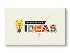 Moderan slika na platnu s motivom Believe in your ideas, motivacioni citat, priroda u bež-plavih nijansama, kreativnost | Motivacioni slika za zid Believe in your ideas – glavna