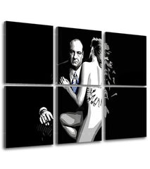 Pop art slika na platnu s motivom Sopranos - Tony Soprano s nahou ženou u bijelo-crnih nijansama, dramatična atmosfera, kriminalna drama i ljubav – proizvod, pogled 2