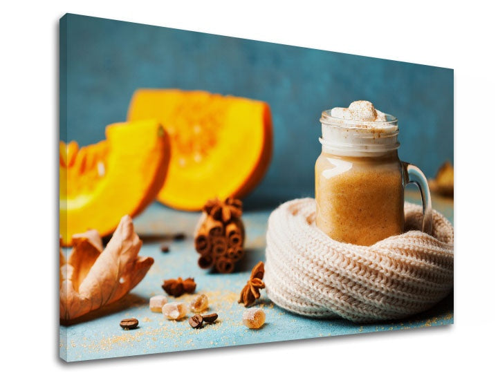Klasičan slika s motivom KÁVA SO ŠLAHAČKOU, priroda u bež-plavih nijansama | Slika za zid KÁVA SO ŠLAHAČKOU_093-11 – pregled
