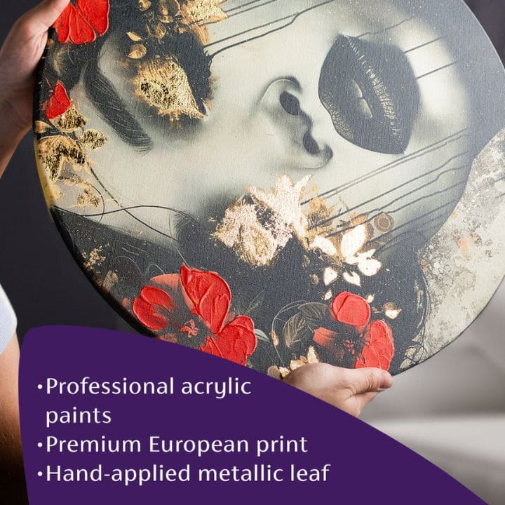 Ručno slikan slika na platnu s motivom Pravá elegancija, livada, mirna atmosfera, priroda i proljetna atmosfera | Okruglo slike s akrylom Pravá elegancija – proizvod, pogled 4
