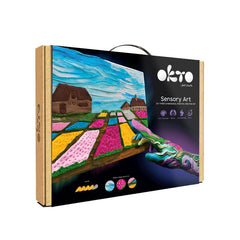 Moderan slika na platnu s motivom pejzaž, nebo u plavo-crnih nijansama, razigrana atmosfera, kreativnost i priroda | OKTO kreativna 3D set “CVJETNE GREDICE U HOLANDIJI” 30 x 40 cm – glavna