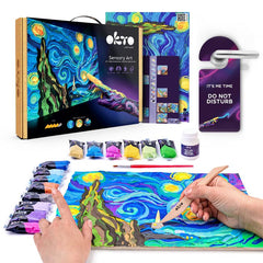 Moderan slika na platnu u plavo-zlatnih nijansama, sanjiva atmosfera, kreativnost | OKTO kreativna 3D set “Hviezdna nebo” 30 x 40 cm – proizvod