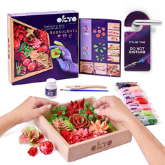 Moderan slika na platnu u ljubičasto-crvenih nijansama, vesela atmosfera, priroda i kreativnost | OKTO set za modeliranje sukulenata 21 x 21 cm ŽELJA – proizvod