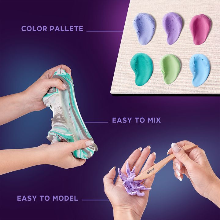 Moderan slika na platnu s motivom cvijet u ljubičasto-žutih nijansama, priroda i kreativnost | OKTO za modeliranje set sukulentov 21 x 21 cm NEŽNOSŤ – proizvod, pogled 4