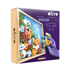 Moderan slika na platnu u ljubičasto-zelenih nijansama, svečana atmosfera, priroda | OKTO za modeliranje set v drvenom ramu 21 x 21 cm Radosť – glavna