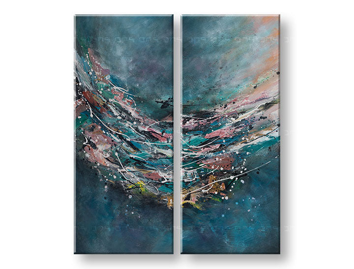Ručno oslikana zidna slika APSTRAKT 2-dijelna - 100x120 cm