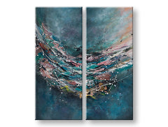 Ručno oslikana zidna slika APSTRAKT 2-dijelna - 100x120 cm