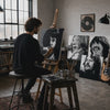 Ručno oslikana POP Art slika AL PACINO 3 dijela al19 – video prikaz procesa ručnog oslikavanja. Dominantne boje: plava, crna, bijela.