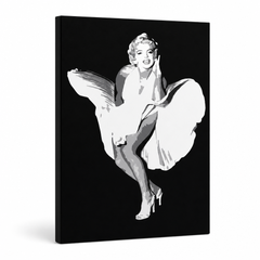 Ručno oslikana POP Art slika Marilyn Monroe 1 komad mon6 – 3D vizualizacija ručno oslikanog platna na bijeloj pozadini. Dominantne boje: crna, bijela, siva.