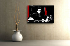 Ručno slikan slika na platnu s motivom AL PACINO u crno-bijelih nijansama, intenzivna atmosfera, filmski svijet i ikonografija | Ručno slikan POP Art slika AL PACINO – glavna