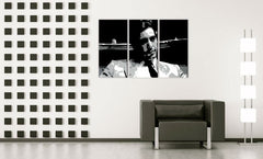 Ručno slikan slika na platnu s motivom AL PACINO u crno-bijelih nijansama, sofisticirana atmosfera, gradski život | Ručno slikan POP Art slika AL PACINO – glavna