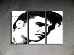 Ručno slikan slika na platnu s motivom ELVIS u crno-bijelih nijansama, odvažna atmosfera, rock and roll i muzička istorija | Ručno slikan POP Art slika ELVIS – proizvod