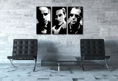 Ručno slikan slika na platnu s motivom GODFATHER u crno-bijelih nijansama, dramatična atmosfera, minimalizam | Ručno slikan POP Art slika GODFATHER – glavna [YOBPPGOD2-120X80-24H]