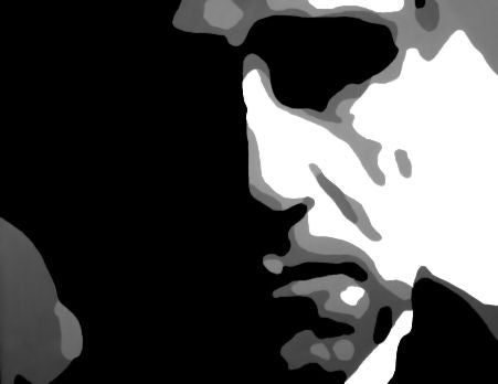 Ručno slikan slika na platnu s motivom GODFATHER u crno-bijelih nijansama, dramatična atmosfera, minimalizam | Ručno slikan POP Art slika GODFATHER – proizvod, pogled 2 [YOBPPGOD2-120X80-24H]