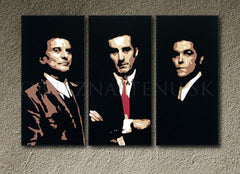 Ručno slikan slika na platnu s motivom Goodfellas u crno-bijelih nijansama, snaga i moć i filmski svijet | Ručno slikan POP Art slika Goodfellas – proizvod