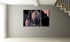Pop art slika s motivom JÁN PAVOL II., religiozni motiv u ružičasto-sivih nijansama | Ručno slikan POP Art slika JÁN PAVOL II. – pregled