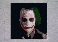 Ručno slikan slika na platnu s motivom JOKER u crnih nijansama, filmski svijet | Ručno slikan POP Art slika JOKER – proizvod