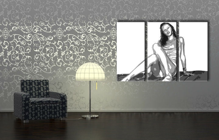Pop art slika s motivom Kate Moss, priroda u bijelo-crnih nijansama | Ručno slikan POP Art slika Kate Moss, ljepota – pregled