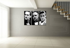 Ručno slikan slika s motivom GODFATHER u crno-bijelih nijansama | Ručno slikan POP Art slika GODFATHER, porodica i snaga i moć – pregled