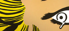 Ručno slikan slika na platnu s motivom LICHTENSTEIN, kosa u žuto-crnih nijansama, melanholična atmosfera, pop kultura | Ručno slikan POP Art slika LICHTENSTEIN – proizvod, pogled 2