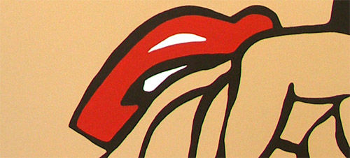 Ručno slikan slika na platnu s motivom LICHTENSTEIN, kosa u žuto-crnih nijansama, melanholična atmosfera, pop kultura | Ručno slikan POP Art slika LICHTENSTEIN – proizvod, pogled 3