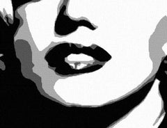Ručno slikan slika na platnu s motivom Marilyn Monroe u crno-bijelih nijansama, dramatična atmosfera, slava i ikonografija | Ručno slikan POP Art slika Marilyn Monroe – proizvod, pogled 2