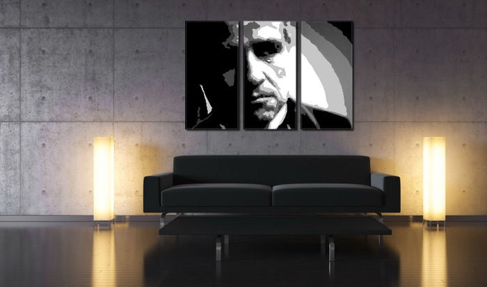 Ručno slikan slika s motivom Marlon Brando u crno-bijelih nijansama | Ručno slikan POP Art slika Marlon Brando, snaga i moć i ikonografija – pregled