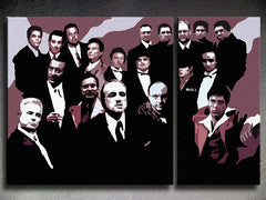 Pop art slika s motivom The MAFIA Family, automobil u bijelo-crnih nijansama | Ručno slikan POP Art slika The MAFIA Family, porodica i snaga i moć – pregled