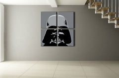 Ručno slikan slika s motivom STAR WARS u crno-bijelih nijansama | Ručno slikan POP Art slika STAR WARS, pop kultura i ikonografija – pregled
