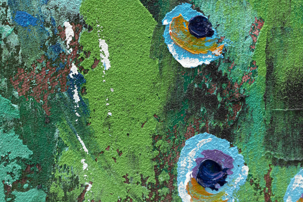 Pop art slika na platnu s motivom PAUN, ptica u bijelo-plavih nijansama, elegantna atmosfera, priroda i elegancija, pogodan za hodnika | Slikana slika za zid PAUN – proizvod