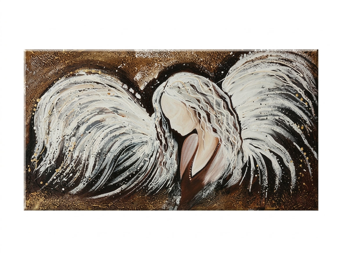Ručno oslikana zidna umjetnost ANĐEO 120 x 60 cm