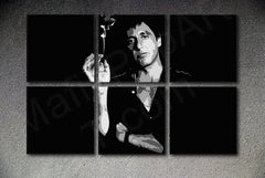 Pop art slika na platnu s motivom SCARFACE-AL PACINO 6 dijelni XXL Akcia al8, cvijet u sivo-crnih nijansama, dramatična atmosfera, pogodan za dnevnog boravka – glavna