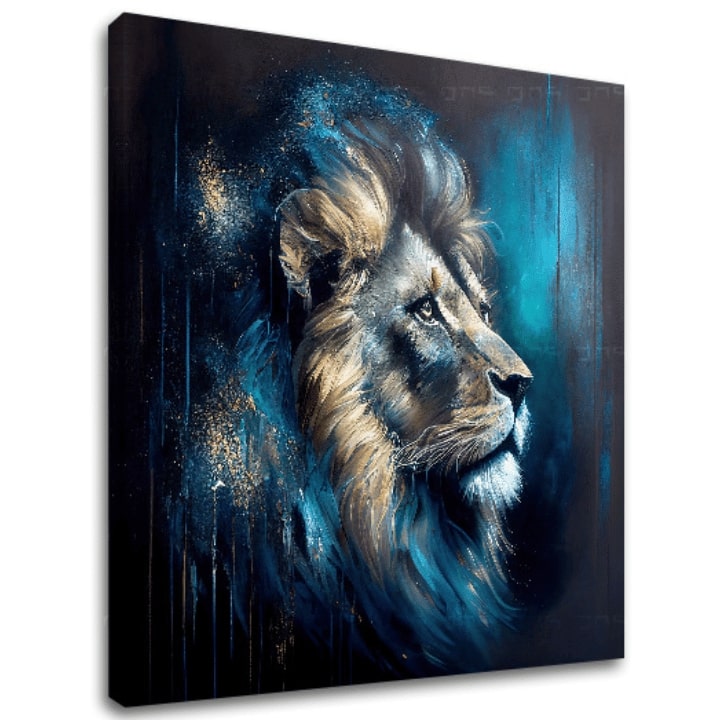 Set Wild Kingdom – Snaga i gracioznost lava, 3D canvas gallery-wrap platno ručno dorađeno akrilom