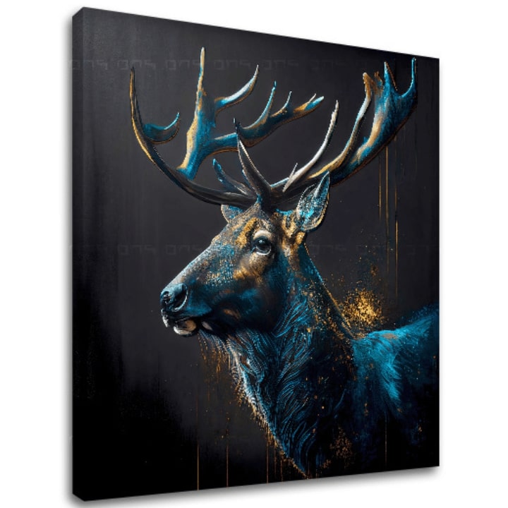 Set Safari Gold – Mirni čuvar prašume, 3D canvas gallery-wrap platno ručno dorađeno akrilom