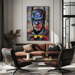 Moderan slika na platnu s motivom Batman: Temný strážca u crno-plavih nijansama, intenzivna atmosfera | Slika Batman: Temný strážca – proizvod, pogled 3