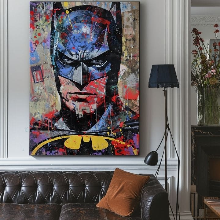 Moderan slika na platnu s motivom Batman: Temný strážca u crno-plavih nijansama, intenzivna atmosfera | Slika Batman: Temný strážca – proizvod, pogled 4