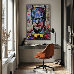 Moderan slika na platnu s motivom Batman: Temný strážca u crno-plavih nijansama, intenzivna atmosfera | Slika Batman: Temný strážca – proizvod