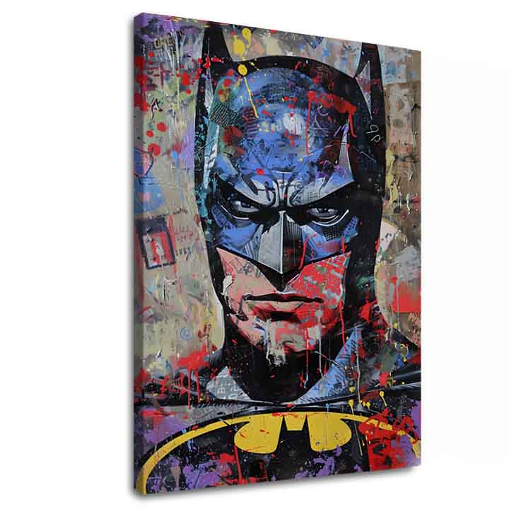 Moderan slika na platnu s motivom Batman: Temný strážca u crno-plavih nijansama, intenzivna atmosfera | Slika Batman: Temný strážca – glavna