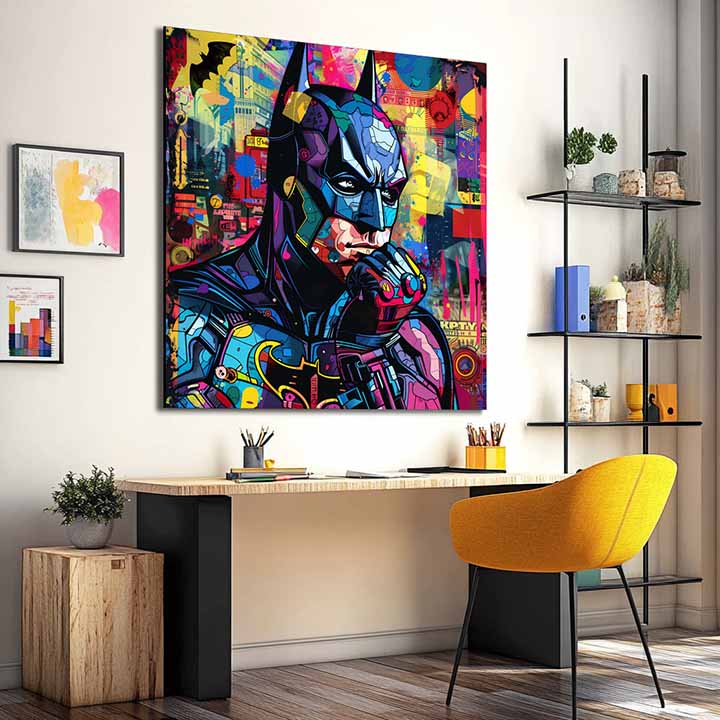 Moderan slika na platnu s motivom Batman: Grafická ikona, energična atmosfera, pop kultura | Slika Batman: Grafická ikona – proizvod