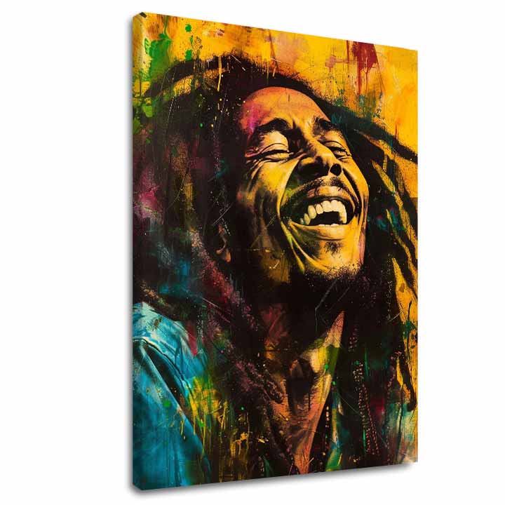 Ručno doslikan slika Bob Marley Jamajská hviezda - detalj slike 1