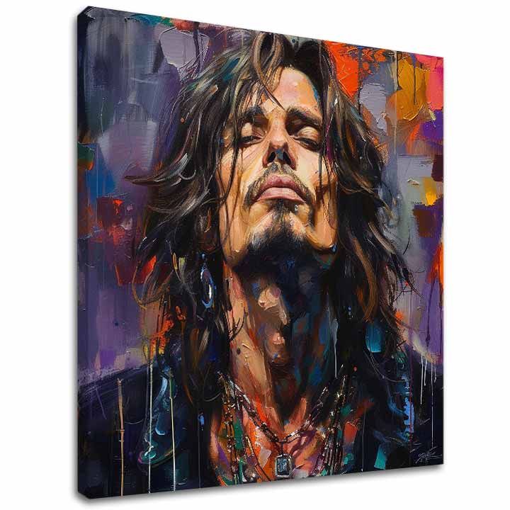 Moderan slika na platnu s motivom Chris Cornell - Hlas grunge scény u ljubičasto-narandžastih nijansama, rock and roll | Slika Chris Cornell - Hlas grunge scény – glavna