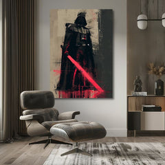 Moderan slika na platnu s motivom Darth Vader - Temná snaga na platnu u crno-sivih nijansama, snaga i moć | Slika Darth Vader - Temná snaga na platnu – proizvod, pogled 2