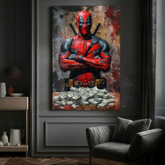 Moderan slika na platnu s motivom Deadpool: Peniaze i chaos u crnih nijansama | Slika Deadpool: Peniaze i chaos, zidna dekoracija – proizvod, pogled 2