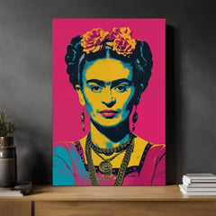 Moderan slika na platnu s motivom Frida Pop, ruže u žuto-crnih nijansama, odvažna atmosfera, slava | Slika Frida Pop – proizvod
