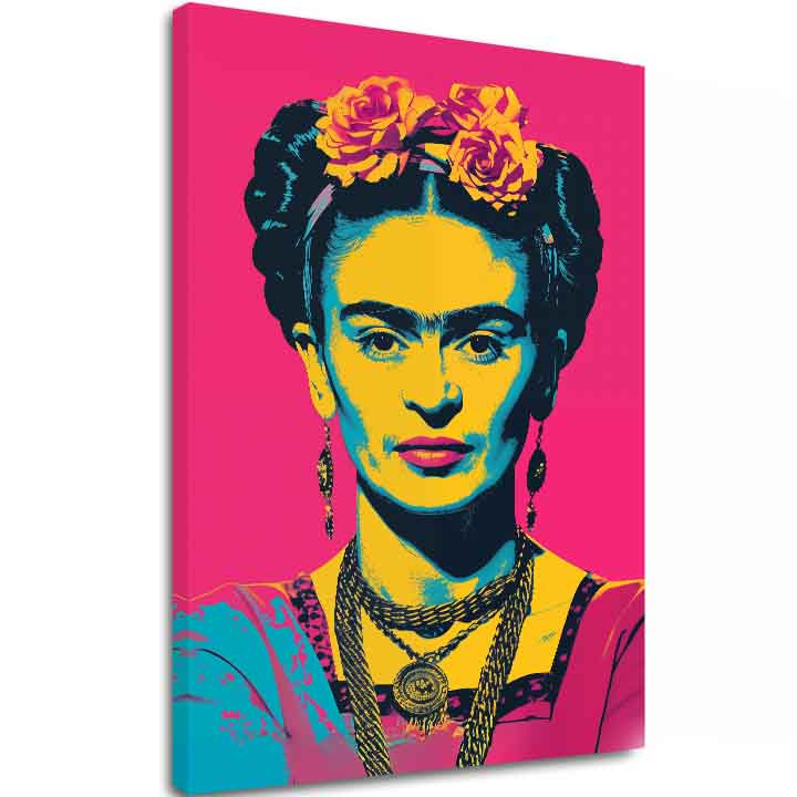 Moderan slika na platnu s motivom Frida Pop, ruže u žuto-crnih nijansama, odvažna atmosfera, slava | Slika Frida Pop – glavna