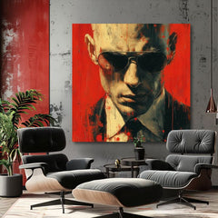 Moderan slika na platnu s motivom Hitman - Zmysel pre detalj u crveno-crnih nijansama, intenzivna atmosfera, tajna | Slika Hitman - Zmysel pre detalj – proizvod
