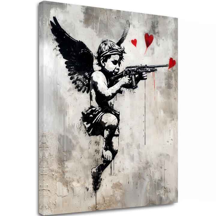Moderan slika na platnu s motivom Love Hunter na platnu u bijelo-crnih nijansama | Slika Love Hunter na platnu, zidna dekoracija – glavna [XOGWSPP040E1]