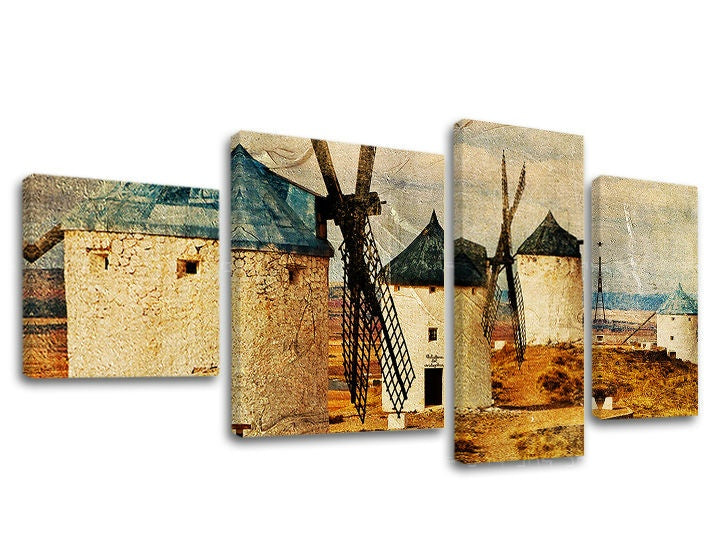 Vintage slika na platnu s motivom nebo, inspirativni motiv u bež-kremih nijansama, nostalgična atmosfera, višedijelna izvedba | Slika za zid INSPIRACIJA – glavna